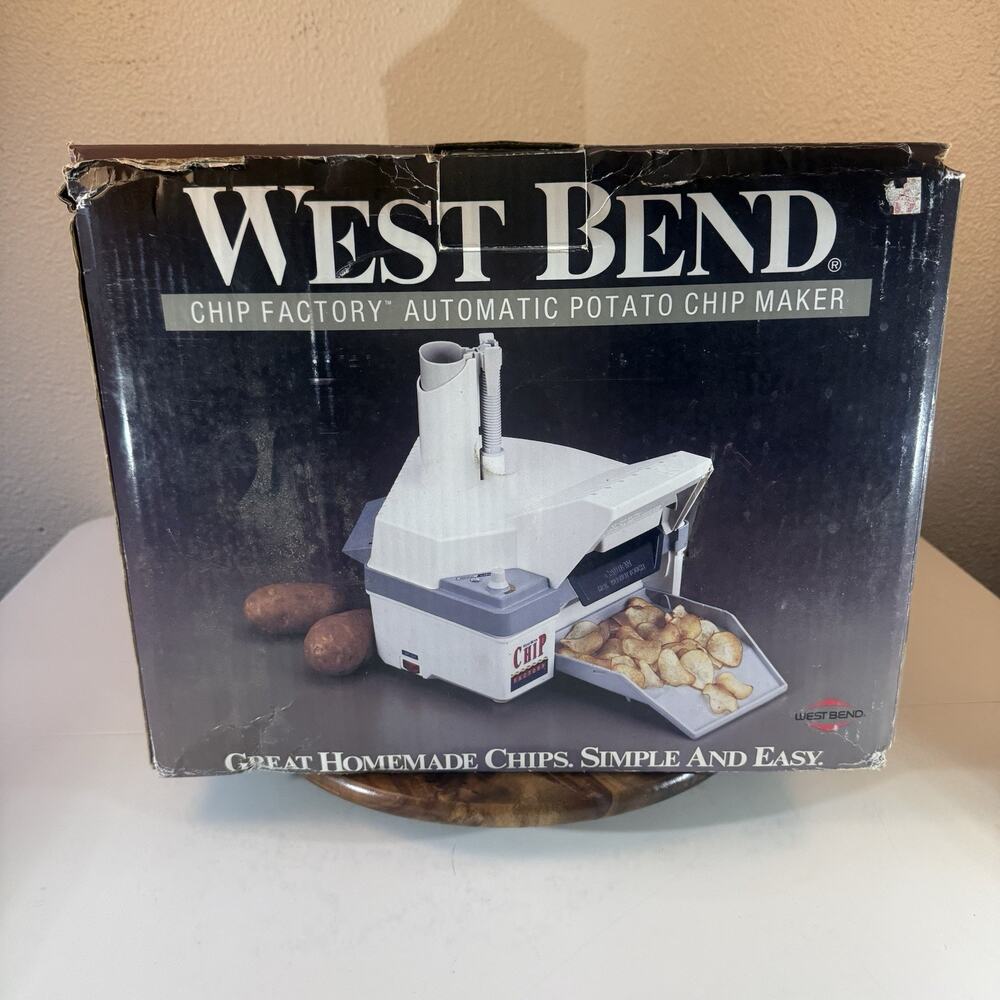 WEST BEND CHIP FACTORY AUTOMATIC POTATO CHIP MAKER-ORIGINAL BOX
